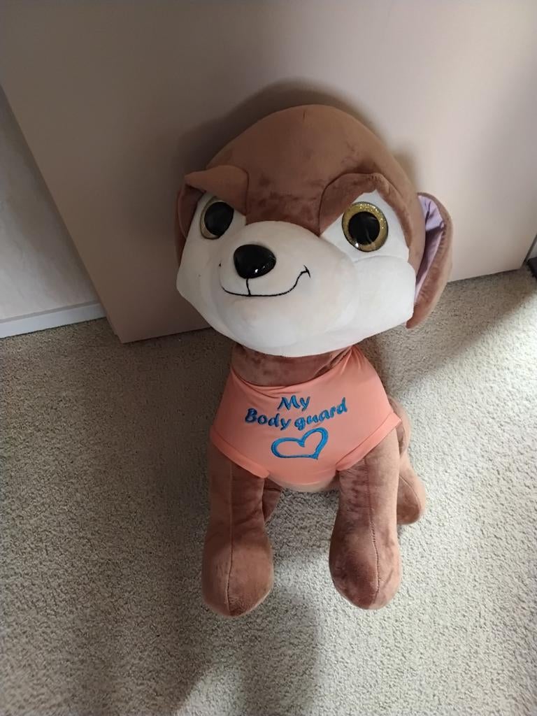 Grote knuffelhond met 'My Bodyguard' shirt, Ophalen of Verzenden