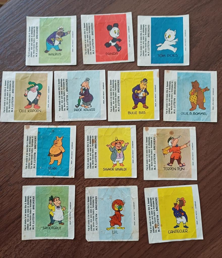 Vintage Tom Poes en Ollie B. Bommel plaatjes, Verzamelen, Ophalen of Verzenden, Gebruikt
