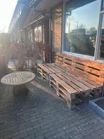 GRATIS PALLETBANKEN + TAFELTJE, Tuin en Terras, Ophalen, Gebruikt, Hout