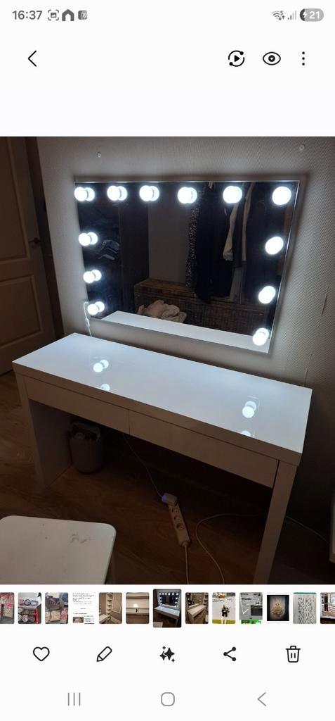 Ikea malm kaptafel met make up spiegel, Huis en Inrichting, Tafels | Kaptafels, Minder dan 100 cm, 50 tot 100 cm, Ophalen