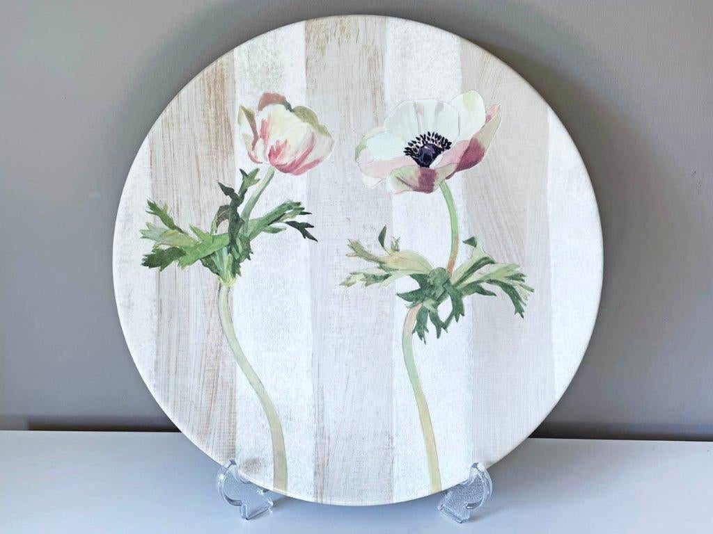 Fraai Groot Bord/Schaal  van "Gien" Anemonen, Deoudemispel@gmail.com, Deoudemispel, Ophalen of Verzenden, Zo goed als nieuw