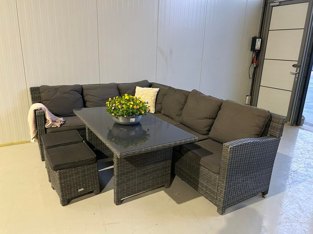 Garden Impressions Dining Loungeset - Goede staat, Tuin en Terras, Tuinsets en Loungesets, 5 zitplaatsen, Gebruikt, ., Bank