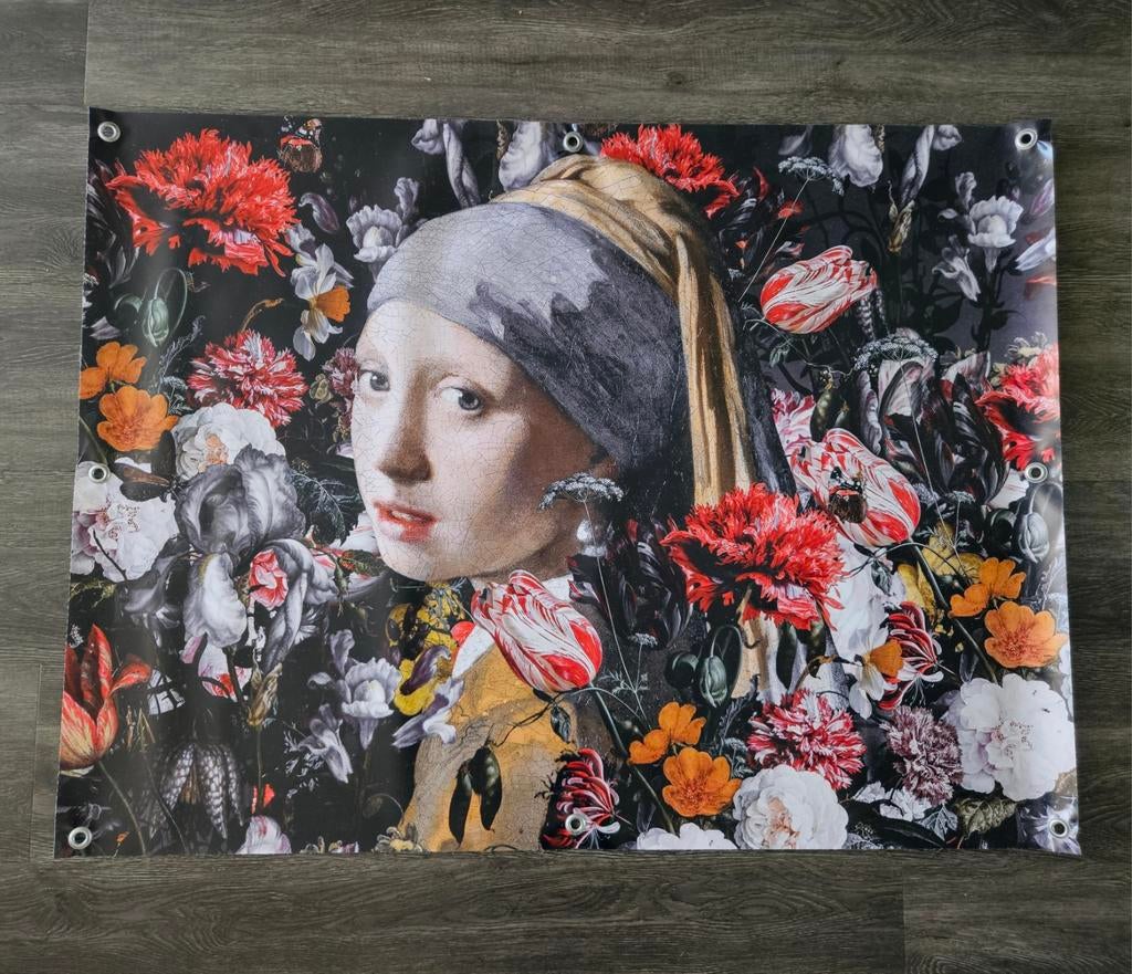 Tuinposter 120x90 meisje met de parel, Tuin en Terras, Tuinwanddecoratie, Ophalen, Nieuw