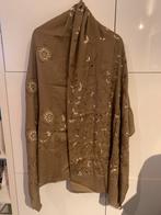 Prachtige cashmere sjaal met kralen en patronen, Ophalen, Zo goed als nieuw, Maat 46/48 (XL) of groter, Sjaal