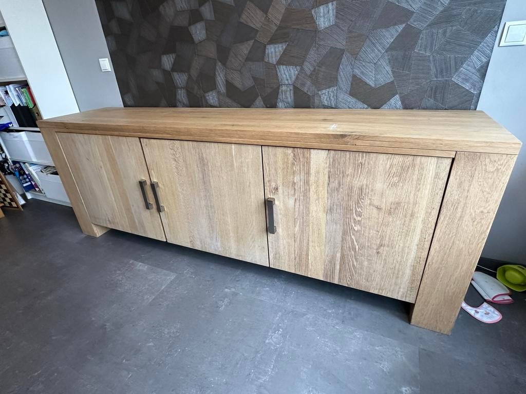 Eikenhouten dressoir, Huis en Inrichting, Kasten | Dressoirs, Ophalen, Gebruikt, Eikenhout, 200 cm of meer