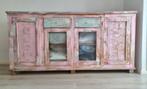 Bohemian dressoir eikenhout one of a kind, Ophalen, Gebruikt, Eikenhout, 25 tot 50 cm