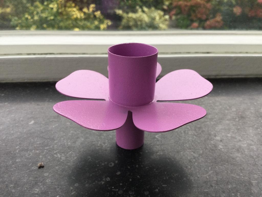 Fleskandelaar, Lila kleur (nieuw), Ophalen of Verzenden, Nieuw, Overige materialen, Minder dan 25 cm