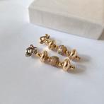 Vintage oorbellen met murano glas kraal clipjes, Verzenden, Zo goed als nieuw, Glas