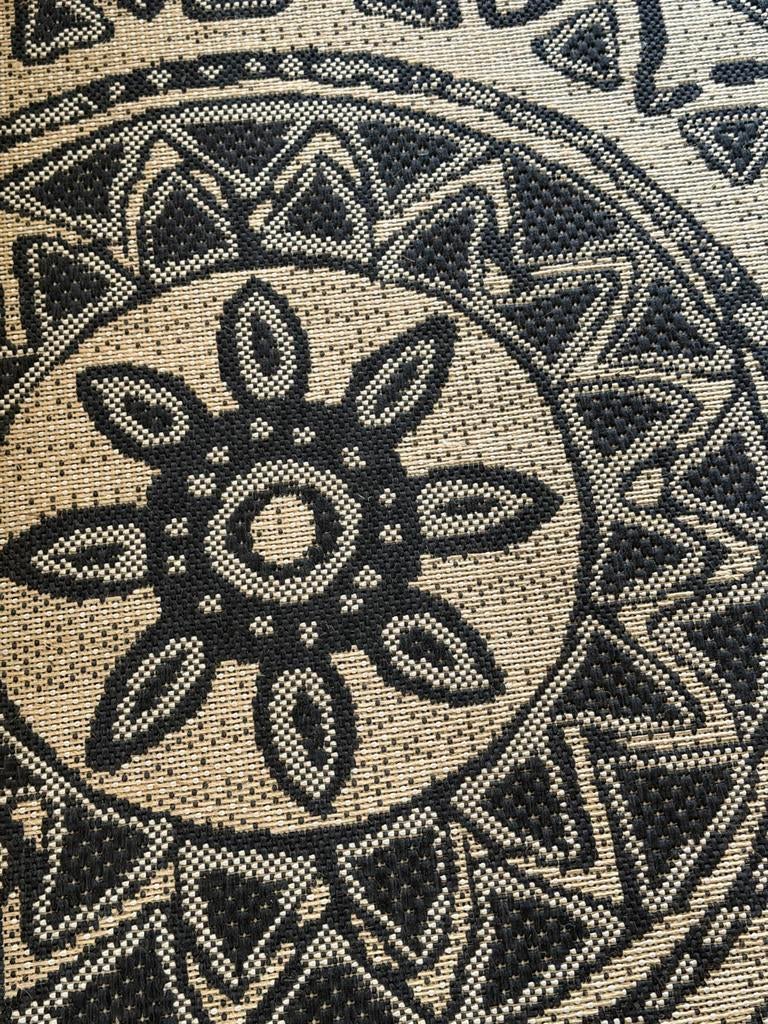 Nieuw rond vloerkleed Otis Leen Bakker 200 cm, Huis en Inrichting, Stoffering | Tapijten en Kleden, Ophalen, Zwart, Rond, Nieuw