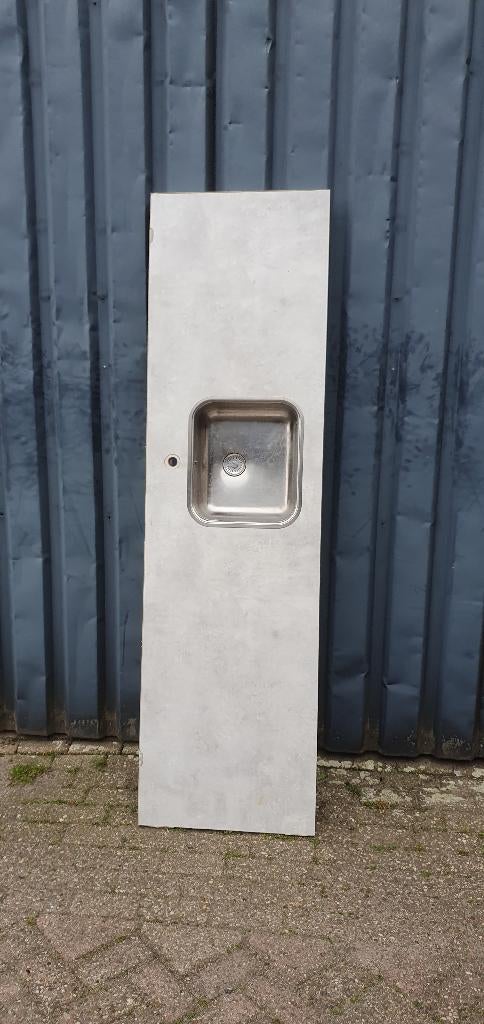 Aanrechtblad met spoelbak, Huis en Inrichting, Keuken | Keukenelementen, Ophalen, Gebruikt, 150 tot 200 cm, Minder dan 100 cm