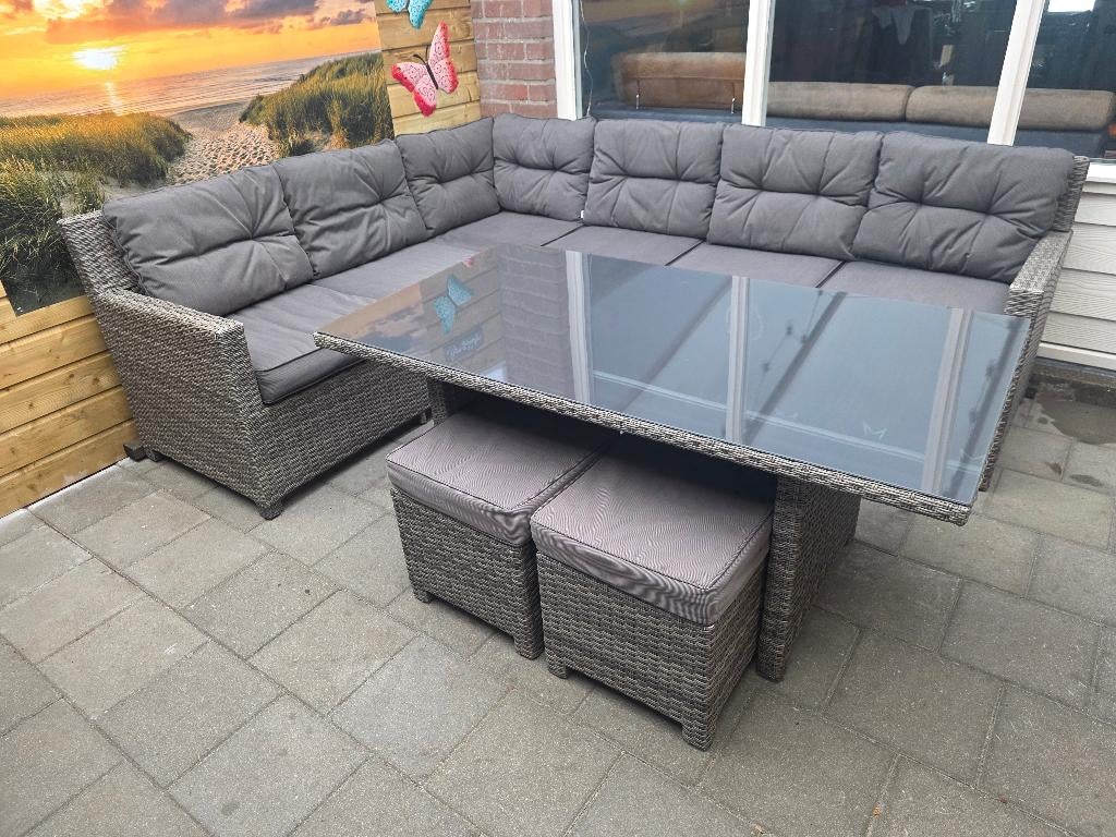 Tuinset Garden Impressions, Tuin en Terras, Ophalen, Loungeset, Wicker, 8 zitplaatsen