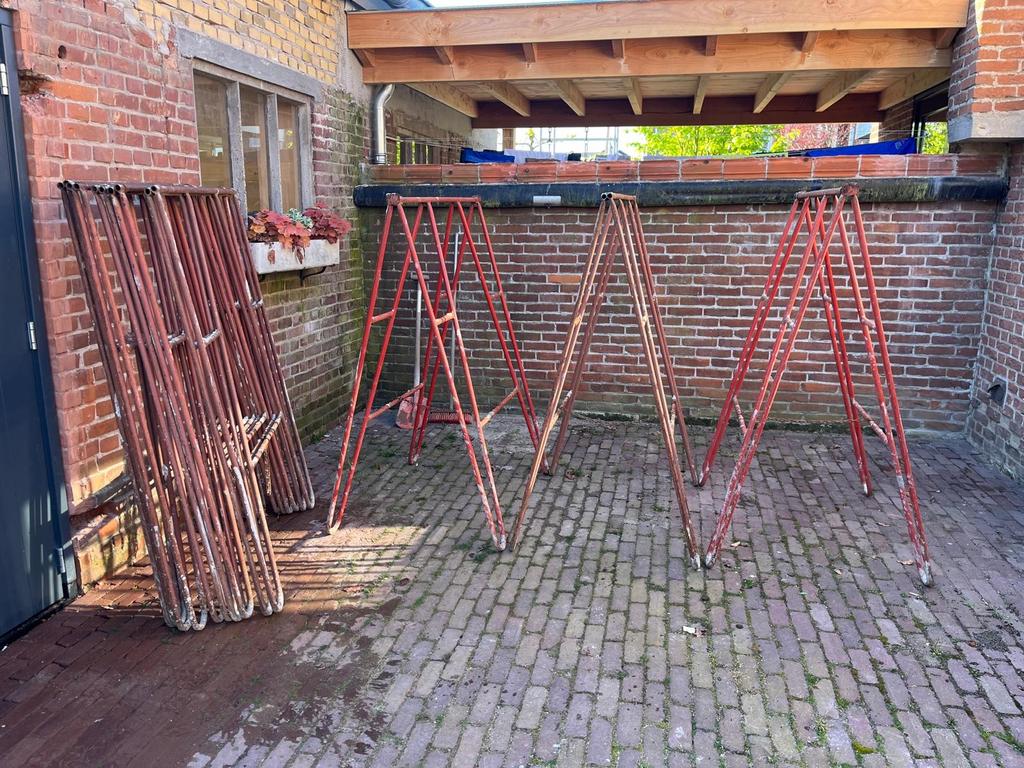 8x Bouwschragen/Metselschragen 150cm hoog, 6m steiger, Doe-het-zelf en Verbouw, Ophalen, Gebruikt, Overige typen, Minder dan 2 meter