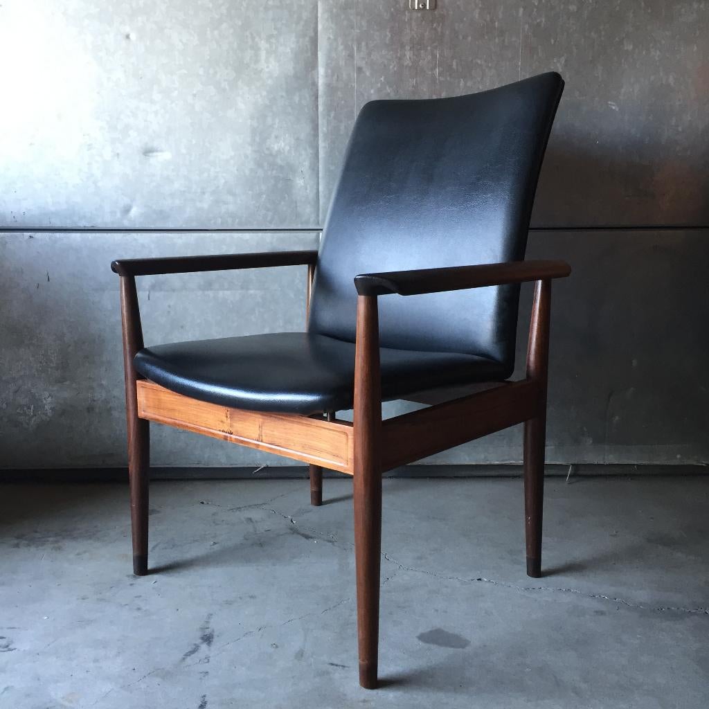 Jaren 60 Finn Juhl Diplomat chairs Deens design set van 4, Gebruikt, Vier, Finn Juhl, Ophalen