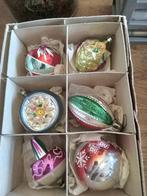 Doos nr 47 zijn 6 oude glazen kerstballen, Diversen, Kerst, Ophalen of Verzenden, Gebruikt