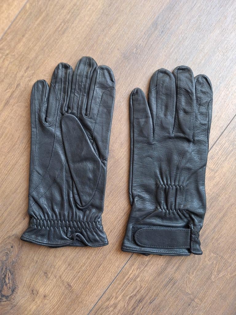 Zwarte leren handschoenen, maat M, Dieren en Toebehoren, Paardrijkleding, Ophalen of Verzenden, Zo goed als nieuw, Heren, Bovenkleding