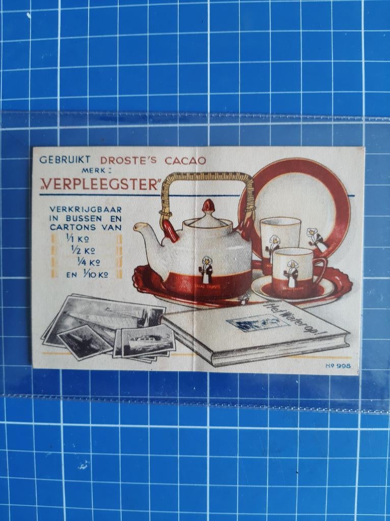 waardebon Droste's Cacao Haarlem *merk Verpleegster, Verzamelen, Merken en Reclamevoorwerpen, Ophalen of Verzenden, Gebruikt, Overige typen