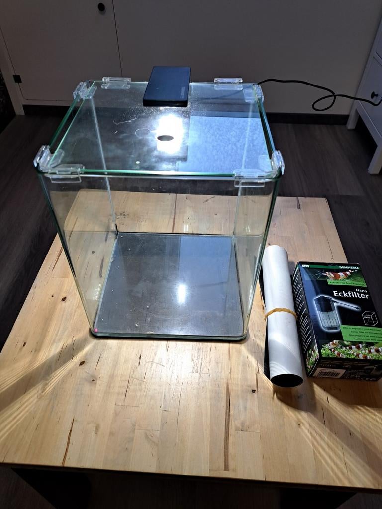 Dennerle nano cube 20L, Ophalen, Zo goed als nieuw, Leeg aquarium