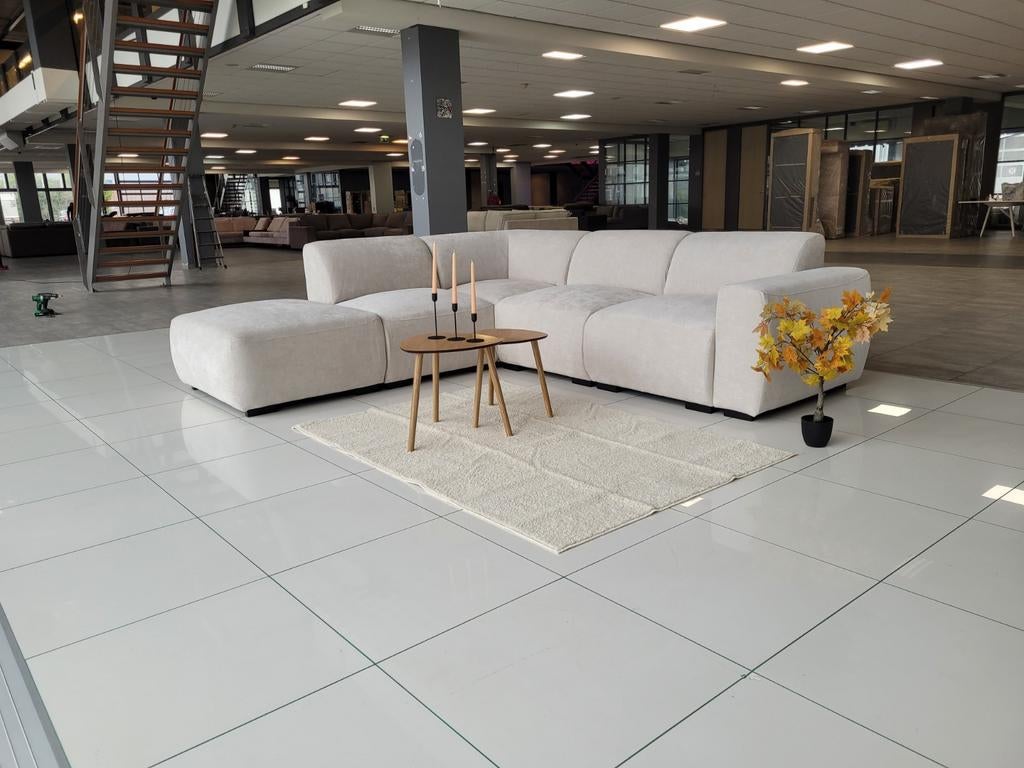 ❇️️️️ OUTLET bouclé velvet hoekbank 285x270 |GRATIS BEZORGEN, 250 tot 300 cm, Hoekbank, Nieuw, Ophalen of Verzenden