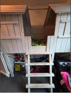 Houten hoogslaper met huisjes, Ophalen of Verzenden, Gebruikt, Hoogslaper