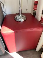 Lederen poef, Ophalen, Minder dan 50 cm, Gebruikt, Vierkant