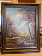 Olieverf schilderij ingelijst, Ophalen of Verzenden