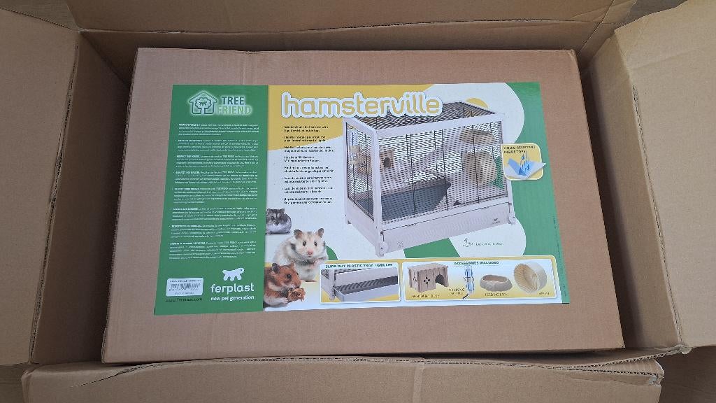 Houten hamsterhok/kooi Ferplast - nieuw in de doos, Minder dan 60 cm, Kooi, Ophalen of Verzenden, Muis