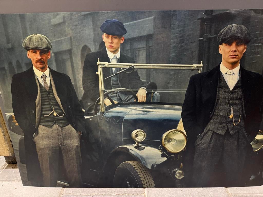 Peaky Blinders Schilderij - Brothers Shelby 90X60, Huis en Inrichting, Woonaccessoires | Schilderijen, Tekeningen en Foto's, Ophalen