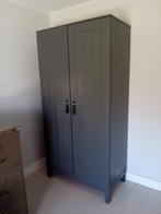 Donkergrijze kledingkast met hang- en legplanken, Ophalen, Overige materialen, Met deur(en), Gebruikt