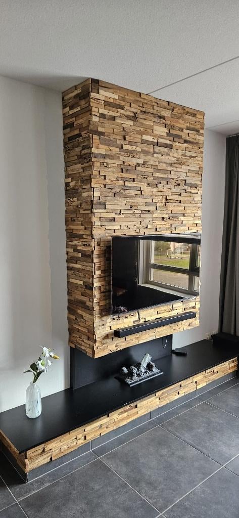 Tvwand inbouwkast, Huis en Inrichting, Kasten | Televisiemeubels, Ophalen, Gebruikt, 200 cm of meer, 75 cm of meer