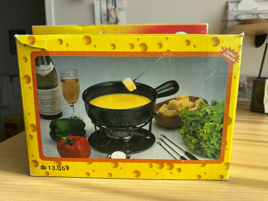 Kaasfondue set nieuw indoos 7 Delig  nooit gebruikt, Ophalen, Nieuw