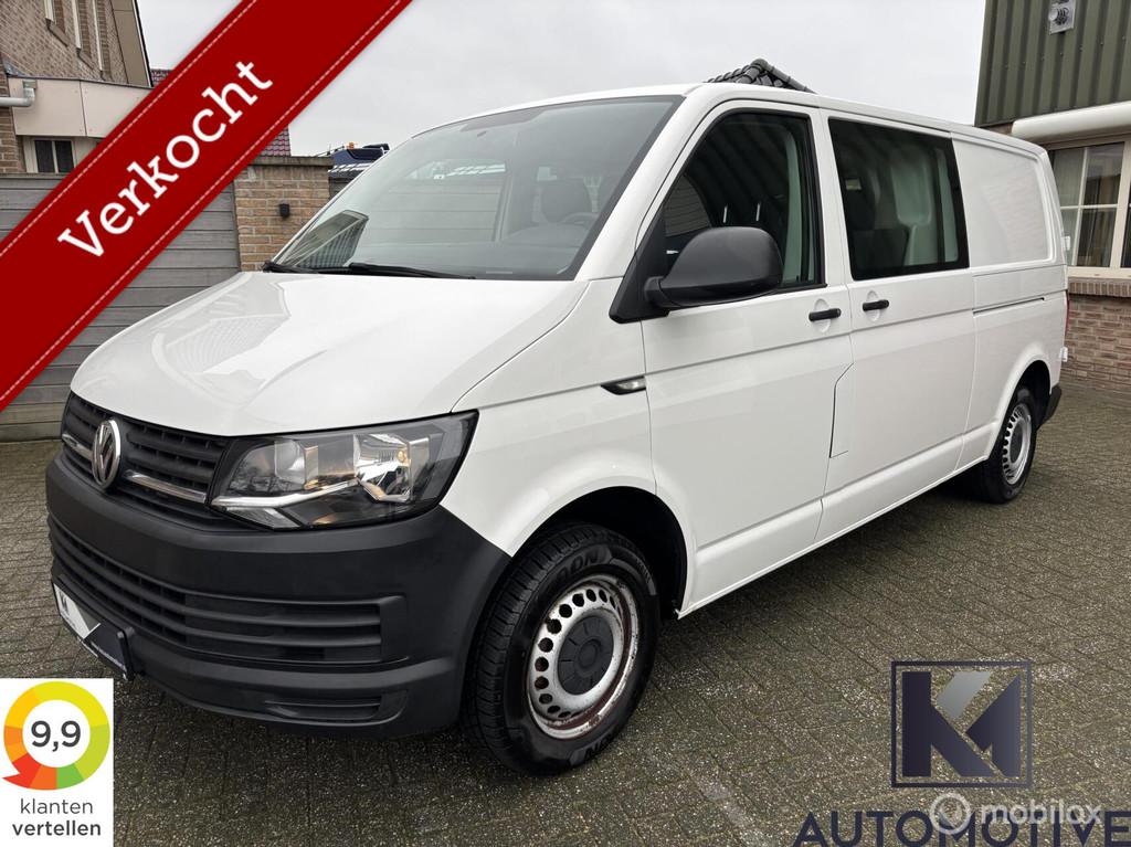 Volkswagen Transporter 2.0TSI L2 Dubbel Cabine|Benzine|6-per, Auto's, Bestelauto's, Voorwielaandrijving, Stof, Euro 6, 4 cilinders