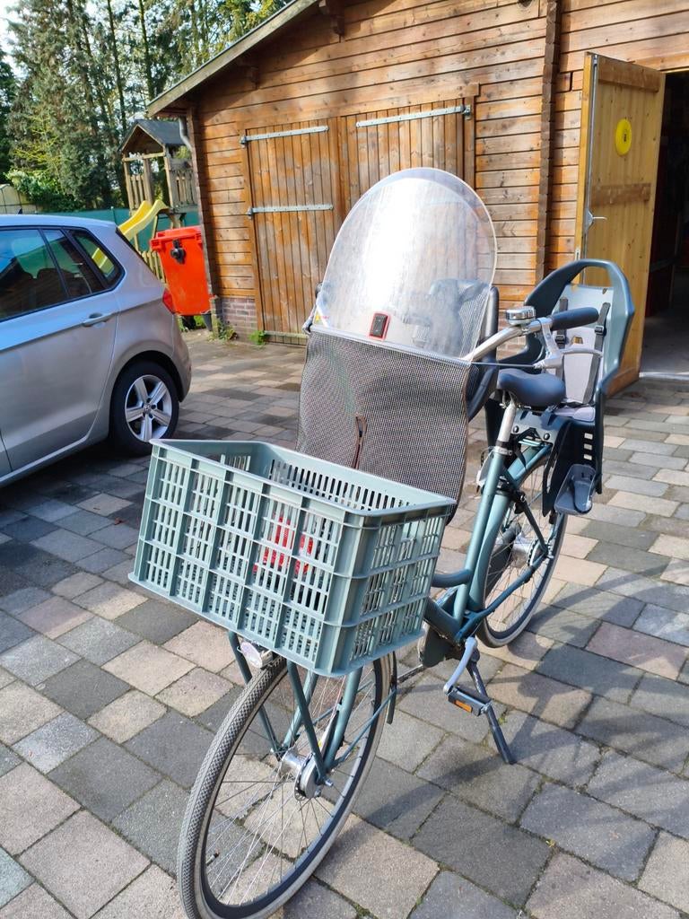 Bobike fietsstoeltje met scherm en borstkussen., Fietsen en Brommers, Fietsaccessoires | Fietsstoeltjes, Voorzitje, Ophalen, Bo-Bike