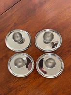 WMF Cromargan RVS 4 stuks design eierdopjes op vaste schaal, Ophalen of Verzenden, Zo goed als nieuw, Rvs of Chroom