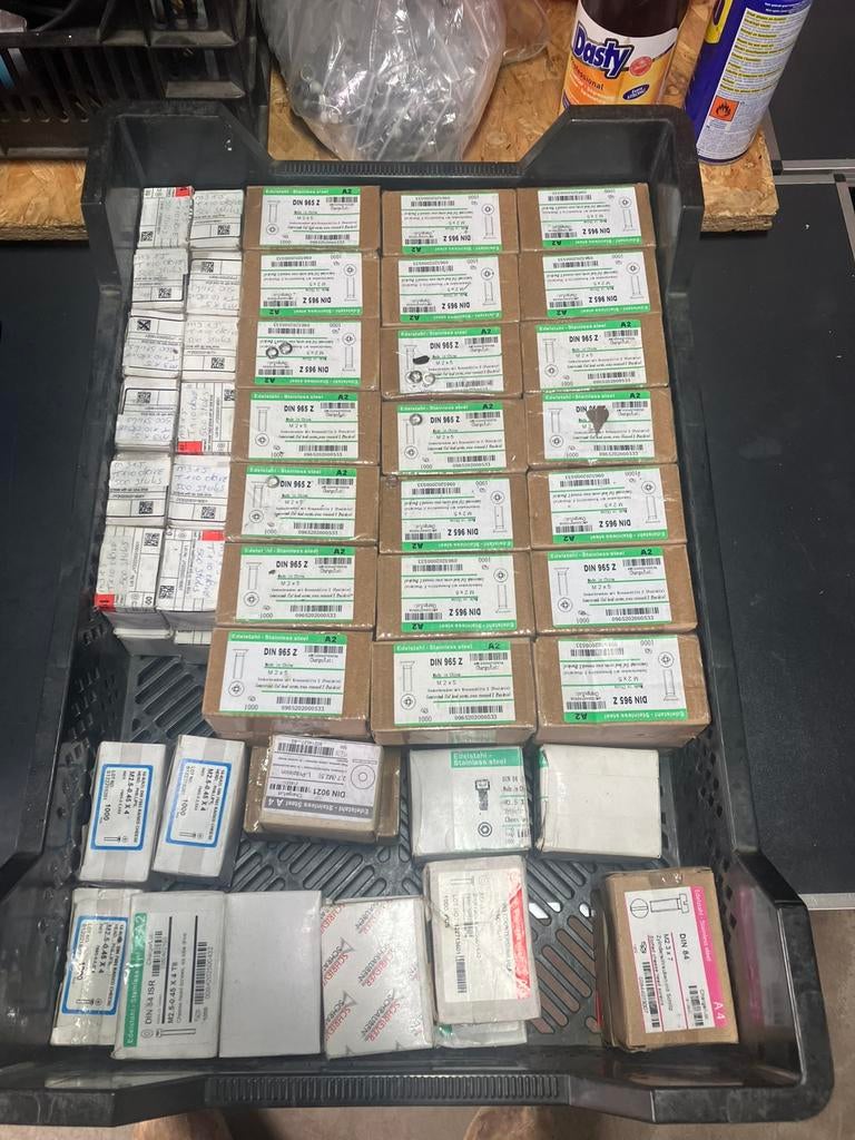 Rvs boutjes m2x5. M3x5, Ophalen of Verzenden, Nieuw, Minder dan 50 mm, Rvs