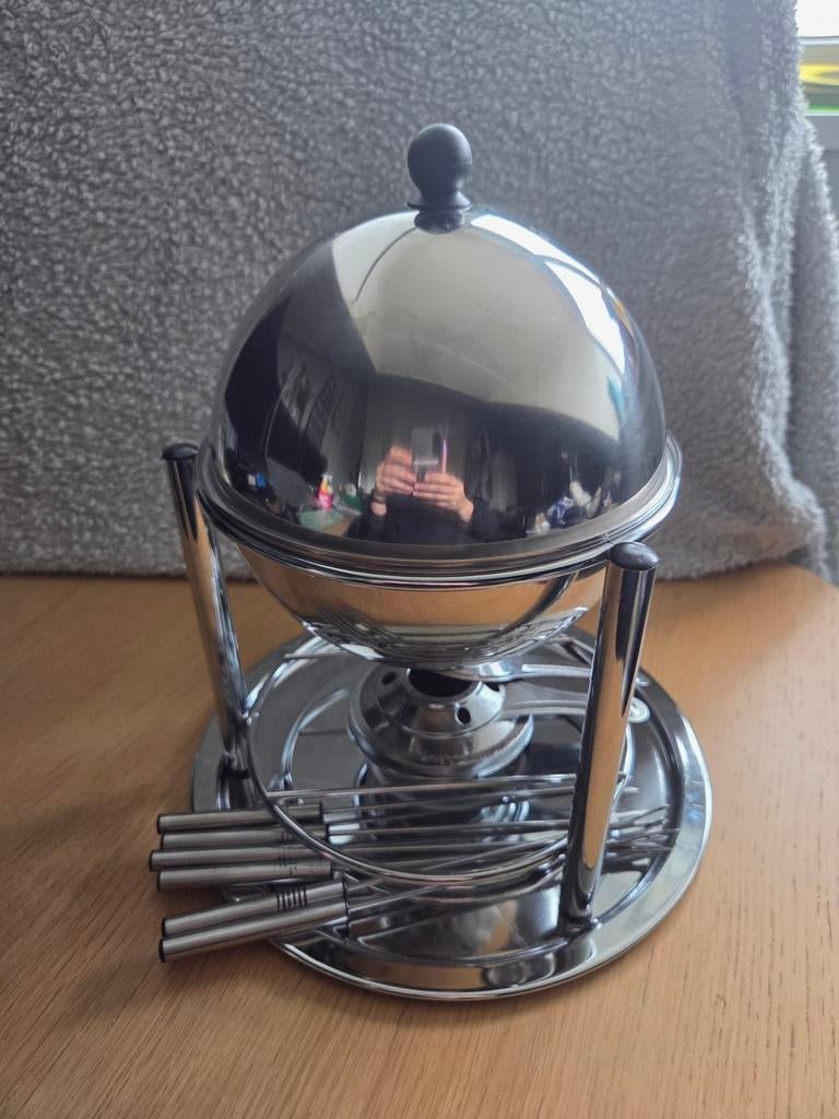 Kaasfondue set met 6 prikkers, Ophalen of Verzenden, Zo goed als nieuw