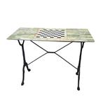 Onyx marmeren vintage tafel met dam/schaakblad, Antiek en Kunst, Antiek | Meubels | Tafels, Ophalen