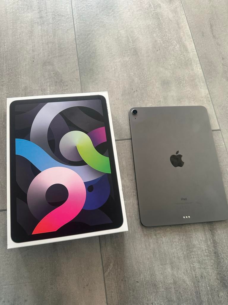 Apple iPad Air (4e gen) 64GB Wi-Fi Space Gray + Paperlike SP, Computers en Software, Apple iPads, Apple iPad Air, Zo goed als nieuw