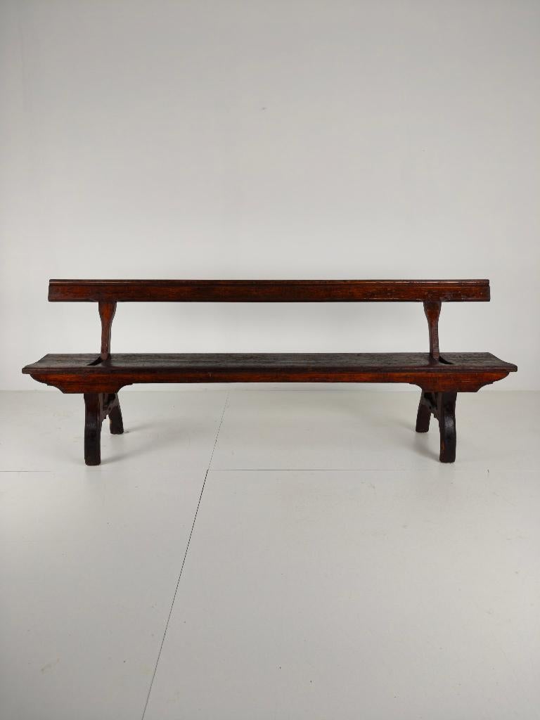 Victoriaanse pitch pine spoorwegbank – Halstead’s, Todmorden, Ophalen of Verzenden