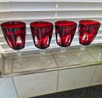 4 Rode Vintage Wijnglaasjes, Ophalen of Verzenden