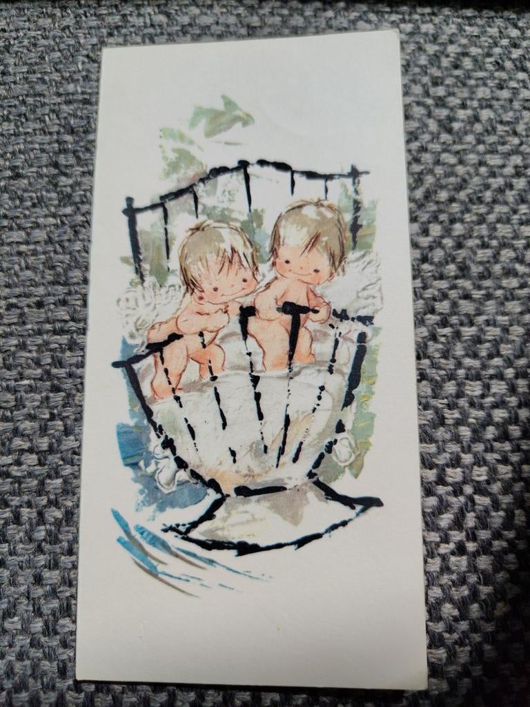 Tweeling Arjan en Martin, Ophalen of Verzenden, Voor 1970, Geboortekaartje