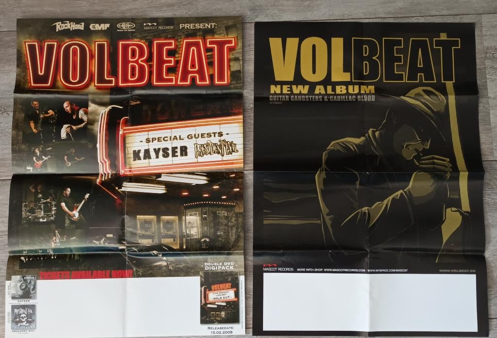 Volbeat - 2 posters, Ophalen of Verzenden, Zo goed als nieuw, Poster, Artwork of Schilderij