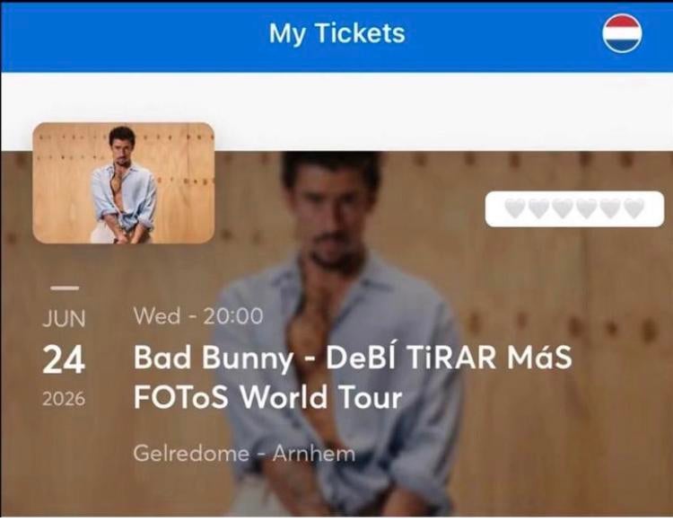 Bad bunny vip lounge tickets 3x, Tickets en Kaartjes