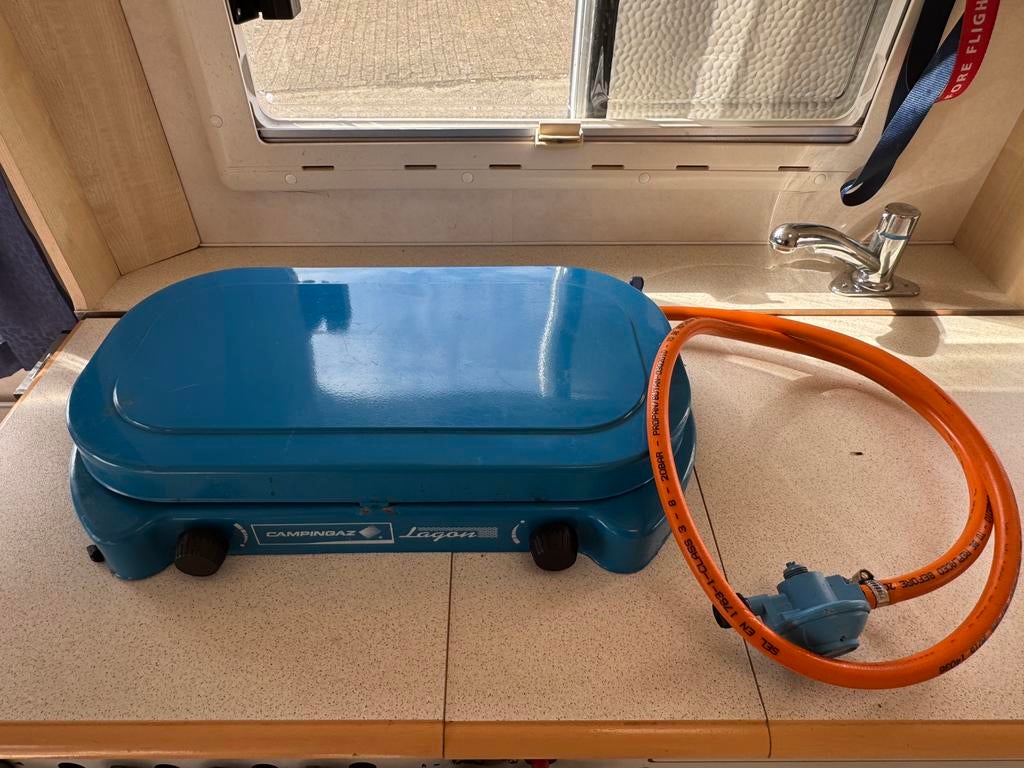 campingaz lagon 2 pits gasstel, Caravans en Kamperen, Ophalen of Verzenden, Zo goed als nieuw
