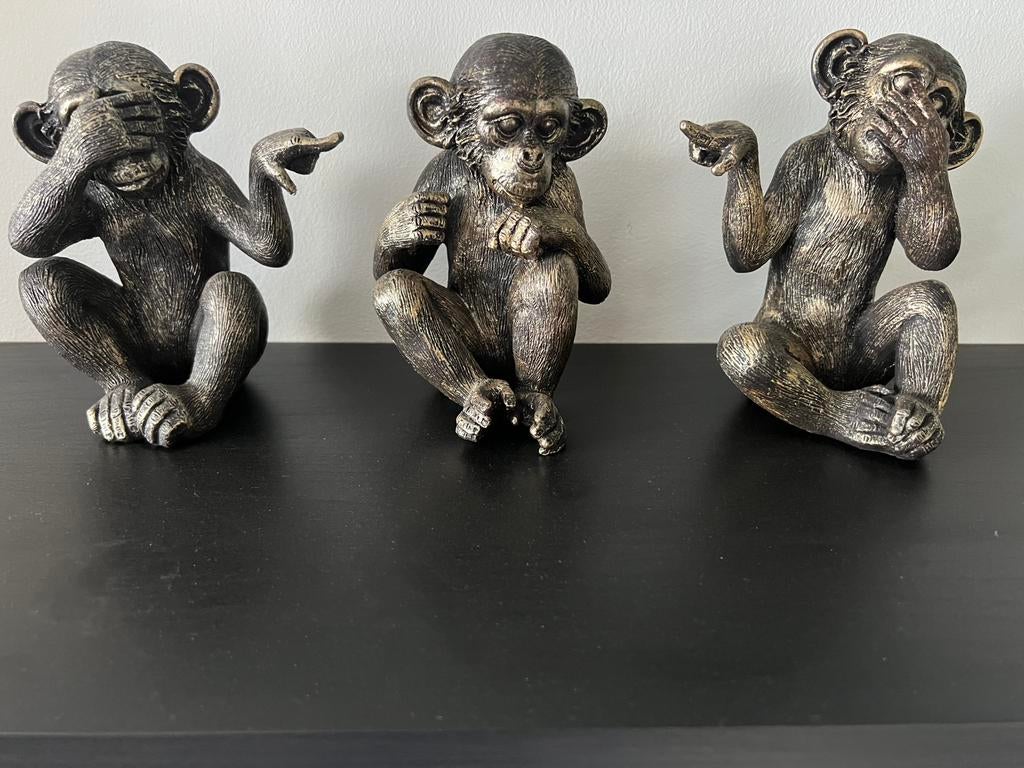 Brynxz aapjes horen zien en zwijgen, Verzamelen, Beelden en Beeldjes, Ophalen, Zo goed als nieuw, Dier