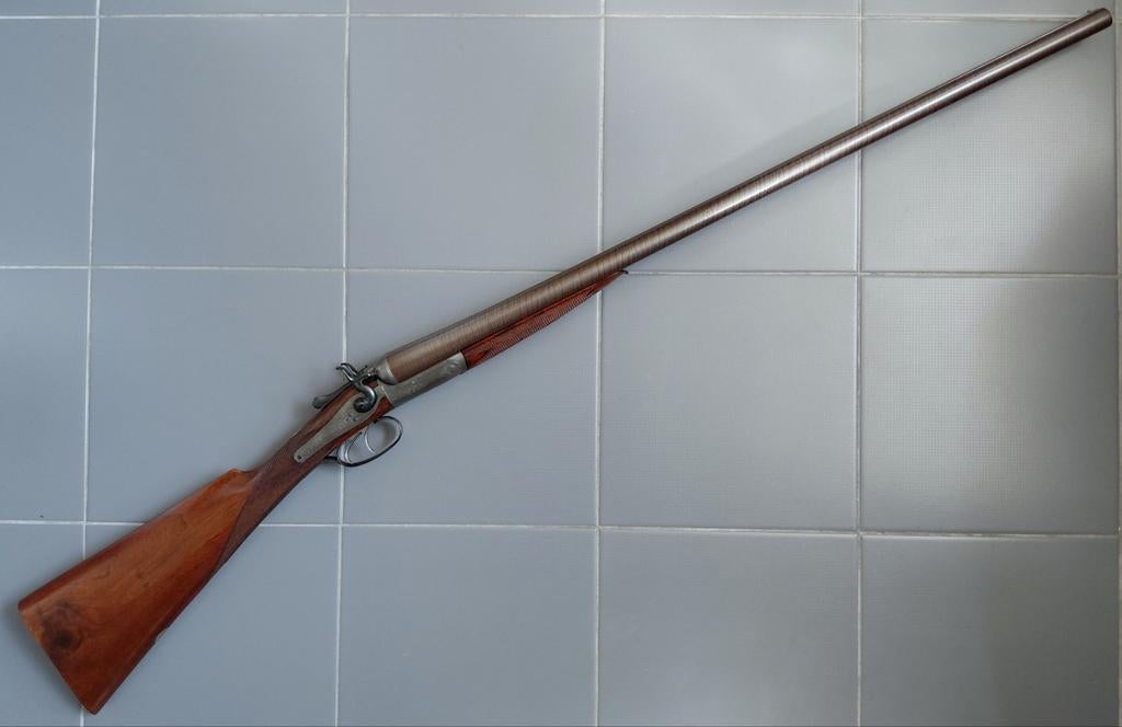 Antiek Engels toplever hagel geweer kal 12 zwartkruit, Ophalen of Verzenden