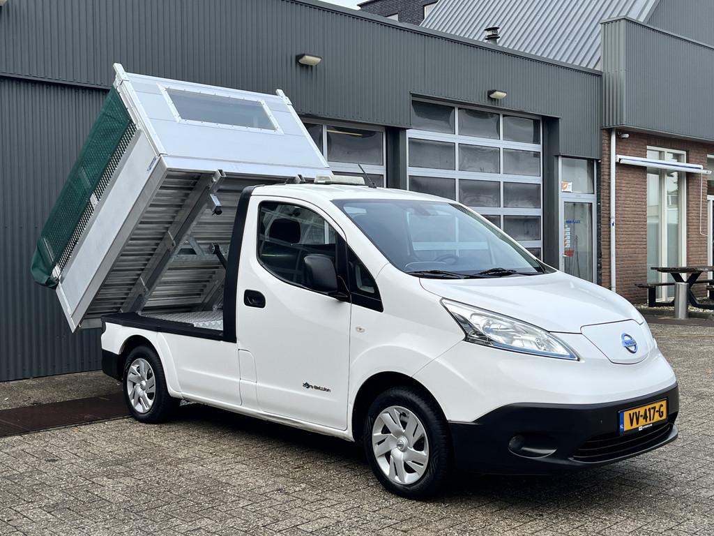 Nissan E-NV200 24KWh Marge BTW VRIJ! Elektrische Kipper Open, Auto's, Bestelauto's, Stof, Gebruikt, Zwart, Wit