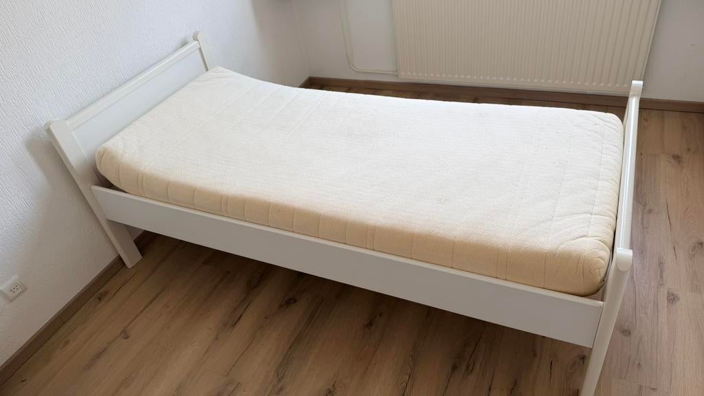 Eenpersoonsbed elektrisch verstelbaar, Verstelbaar, 90 cm, Eenpersoons, Wit