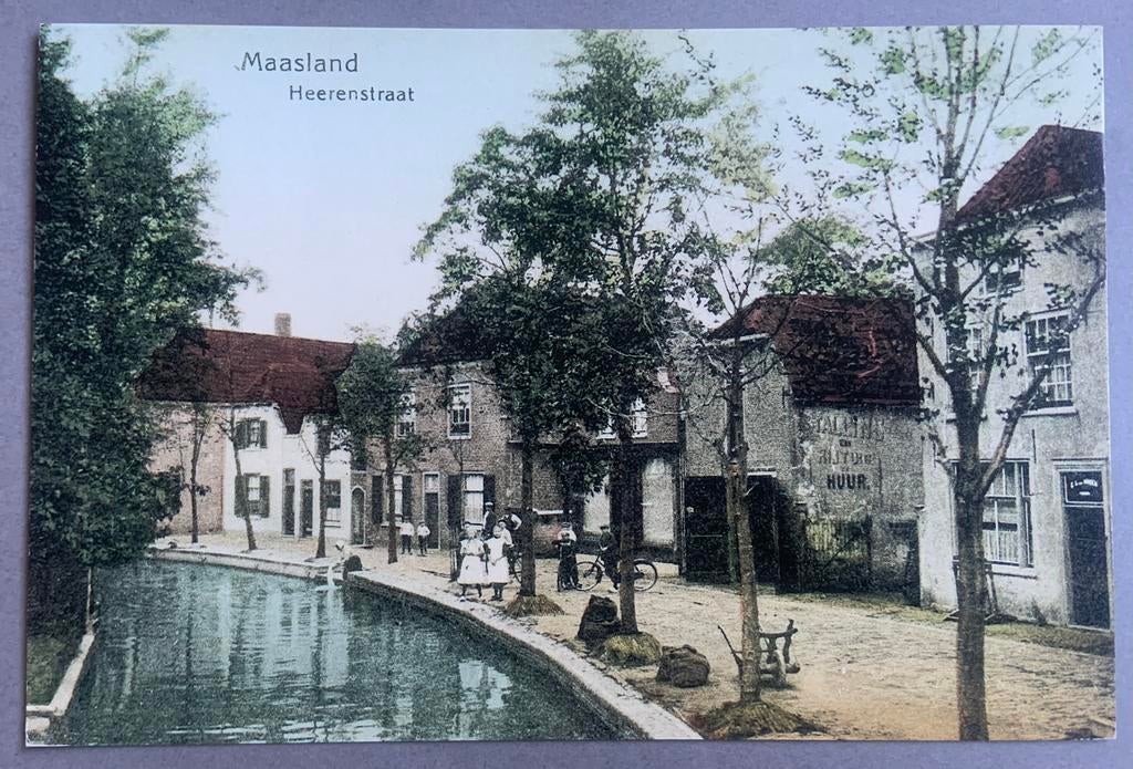 Maasland, Heerenstraat, ca. 1915 Reproductie, Ophalen of Verzenden, Ongelopen, Zuid-Holland