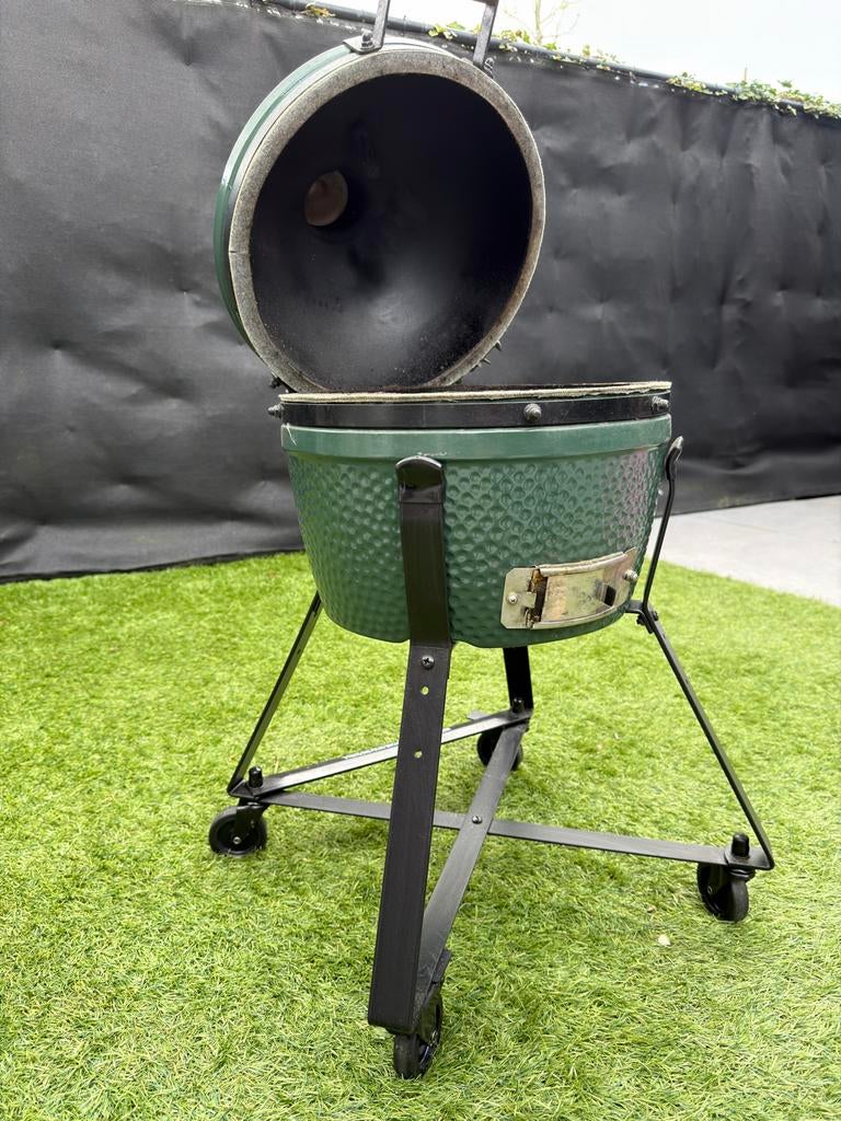 Big Green Egg Minimax - Compacte Kamado BBQ, Tuin en Terras, Houtskoolbarbecues, Ophalen, Gebruikt, Met accessoires