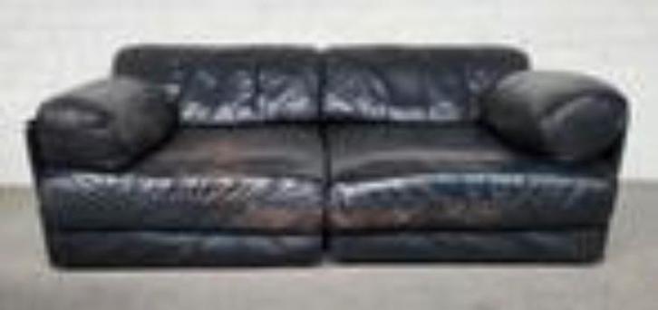 De Sede DS 76 bank - zwart leer - 2.5 zits, Huis en Inrichting, Slaapkamer | Slaapbanken, Gebruikt, Tweepersoons, Zwart, Ophalen